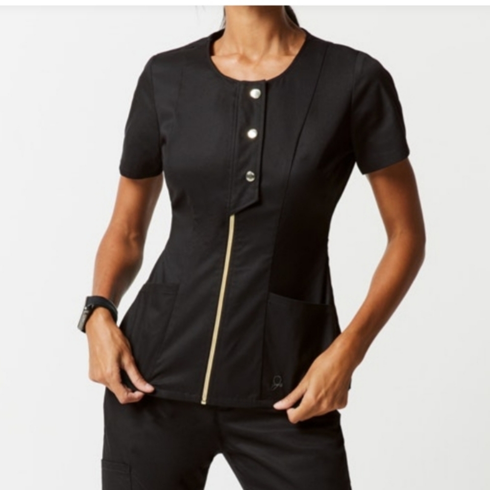 Jaanuu Snap Front Scrub Top